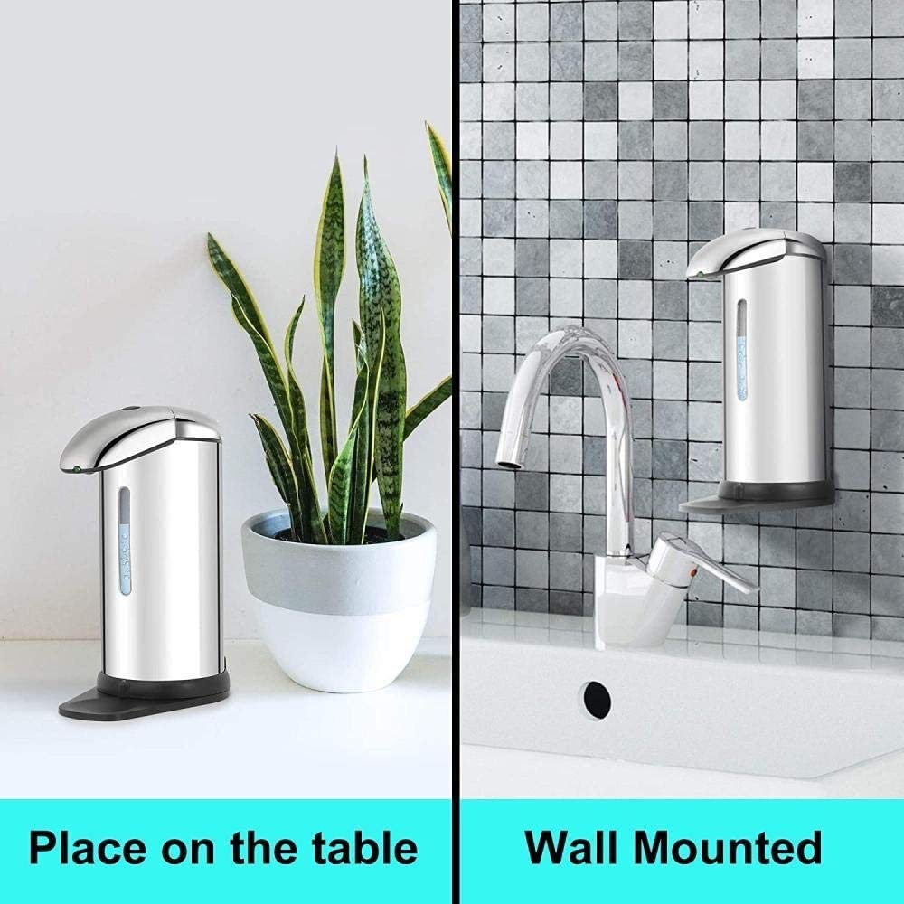 Dispensador automático de jabón con sensor de movimiento infrarrojo, diseño manos libres sin contacto, base impermeable, ideal para baño, cocina, hotel y restaurante