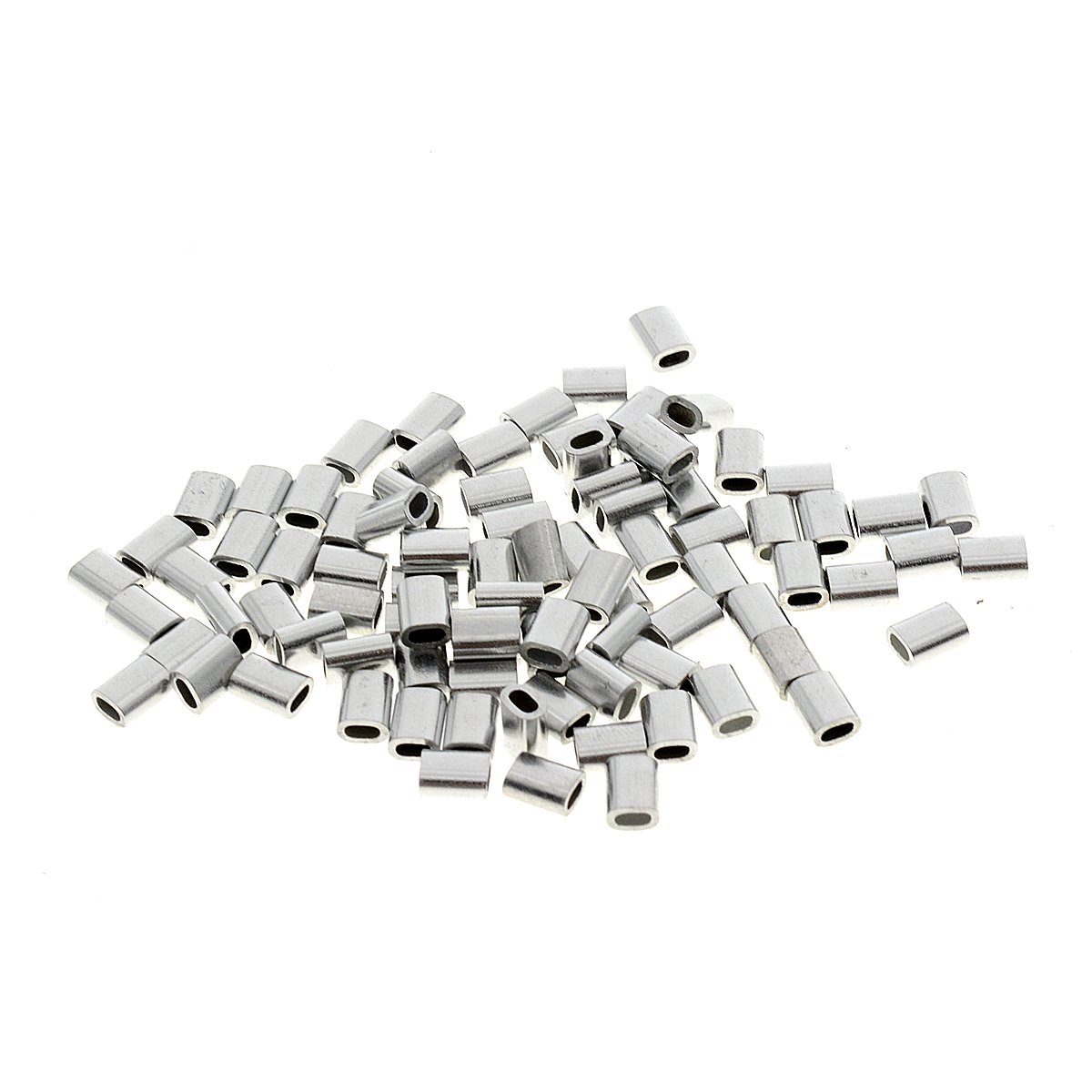 Saim Aluminum Crimping Loop Sleeve for 1.5mm Diameter Wire Rope and Wire Rope and Cable Line End Assortment Kit, Cable Pack of 100