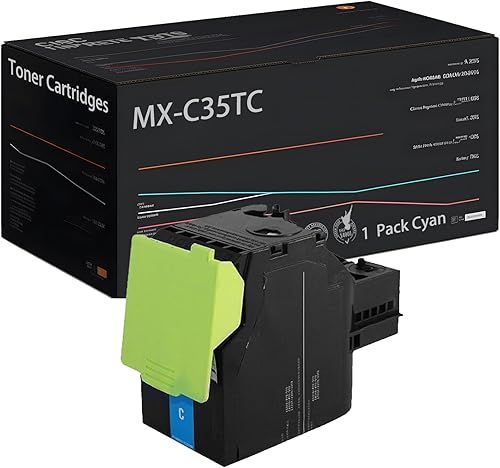 MX-C35TB MX-C35TC MX-C35TM MX-C35TY - Cartucho de tóner compatible con impresoras Sharp MX-C357F MX-C407P, alto rendimiento, 9000 páginas (1 unidad,