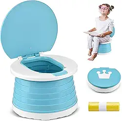 Penico de Viagem Dobrável, Vaso Sanitário para Uso ao Ar Livre, Acampamento, Interno, Capacidade de Carga 50kg, Vaso Sanitário de Emergência para Carro Acampamento(Verde)