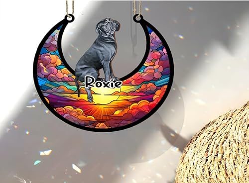 Vista 101 de LOVELYPOD Adorno de Navidad personalizado de perro pastor alemán, atrapasoles conmemorativo, adorno de Navidad de pastor alemán con nombre, pérdida