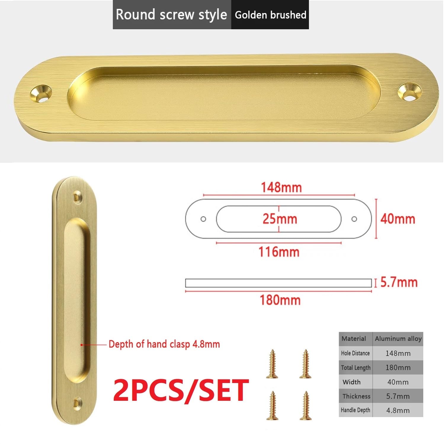 MiJunHD Recessed Sliding Door Pull - Image 2