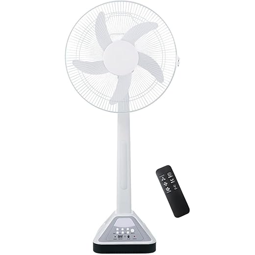 TRIDEO Remote Table Fan 12V Battery 14 18 Inch Emergency Lig