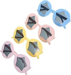 KOMBIUDA Óculos Novidade 4 Pares De Óculos De Sol Infantis Óculos De Sol Decorativos Óculos Da Moda Para Baile De Formatura Neon Star Óculos De Sol Traje De Festa Óculos De Sol