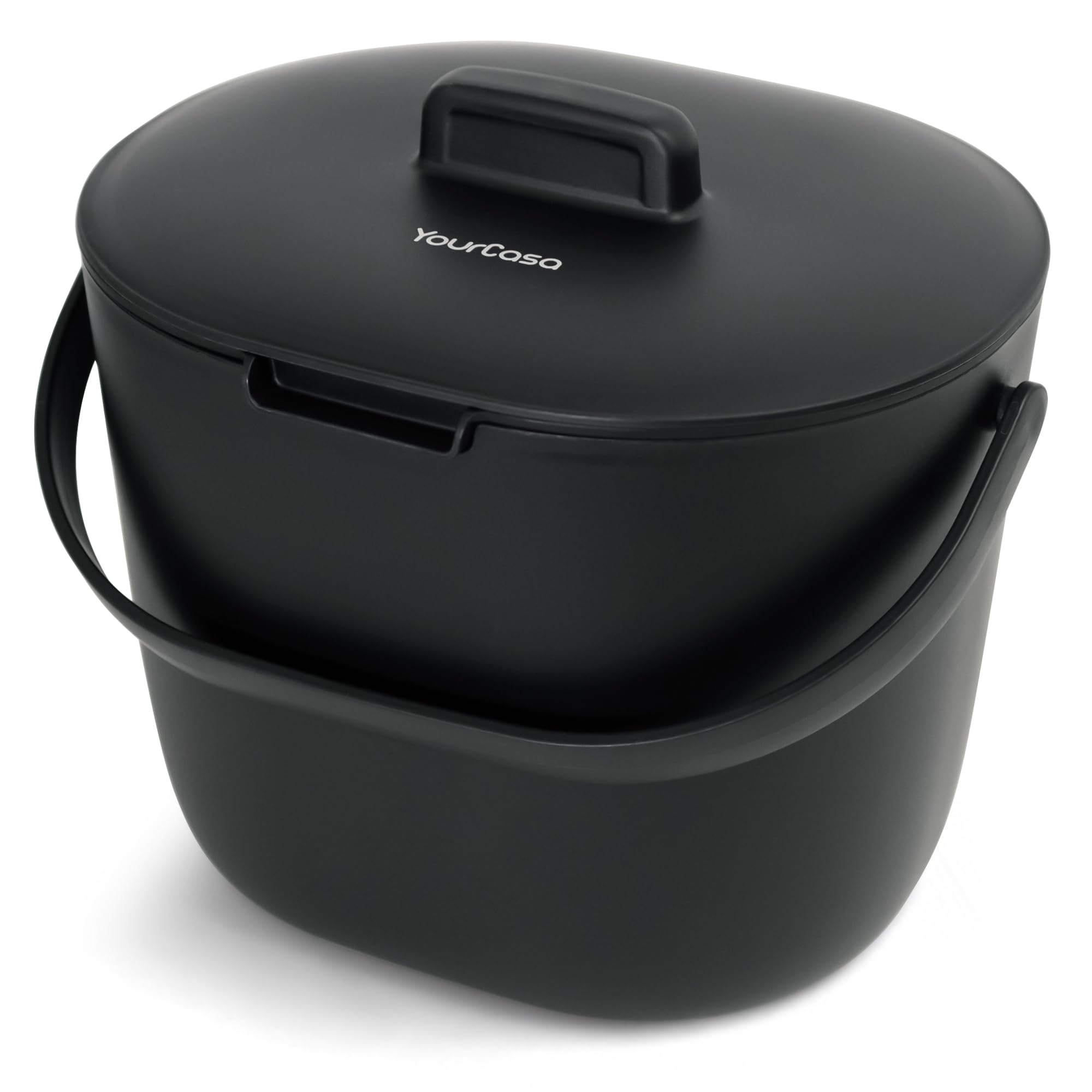 YourCasa Biomülleimer Cucina 3,6L - Compostiera per Rifiuti Biologici Quotidiani, Contenitore Lavabile in Lavastoviglie - Ermetico con Filtro & Manico Ergonomico - Piccolo Bio Bidone per Compost