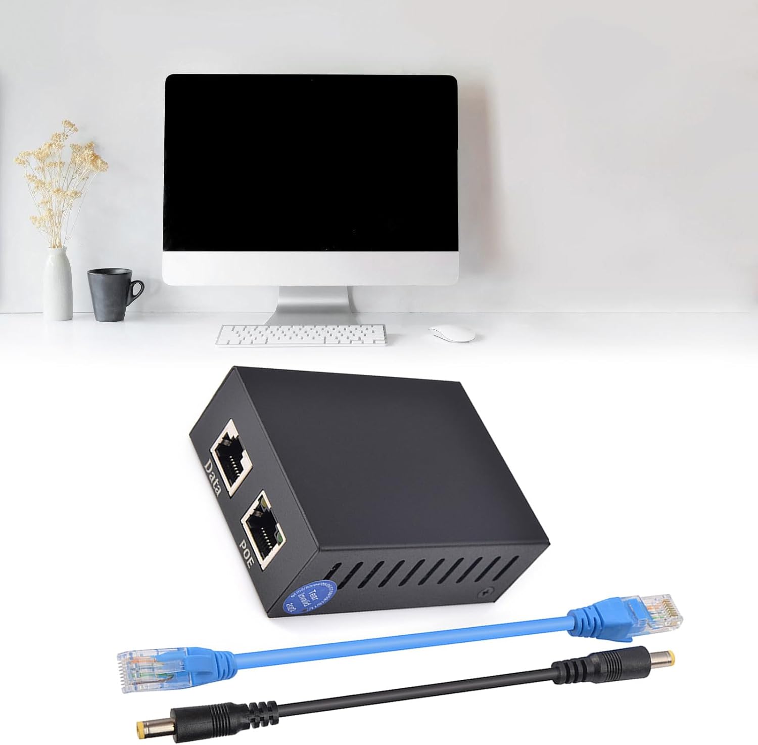 Ethernet Separator Splitter Metal Case 12V 5A 10/100/1000Mbps Efficient RJ45 Power Supply for Networking Connection