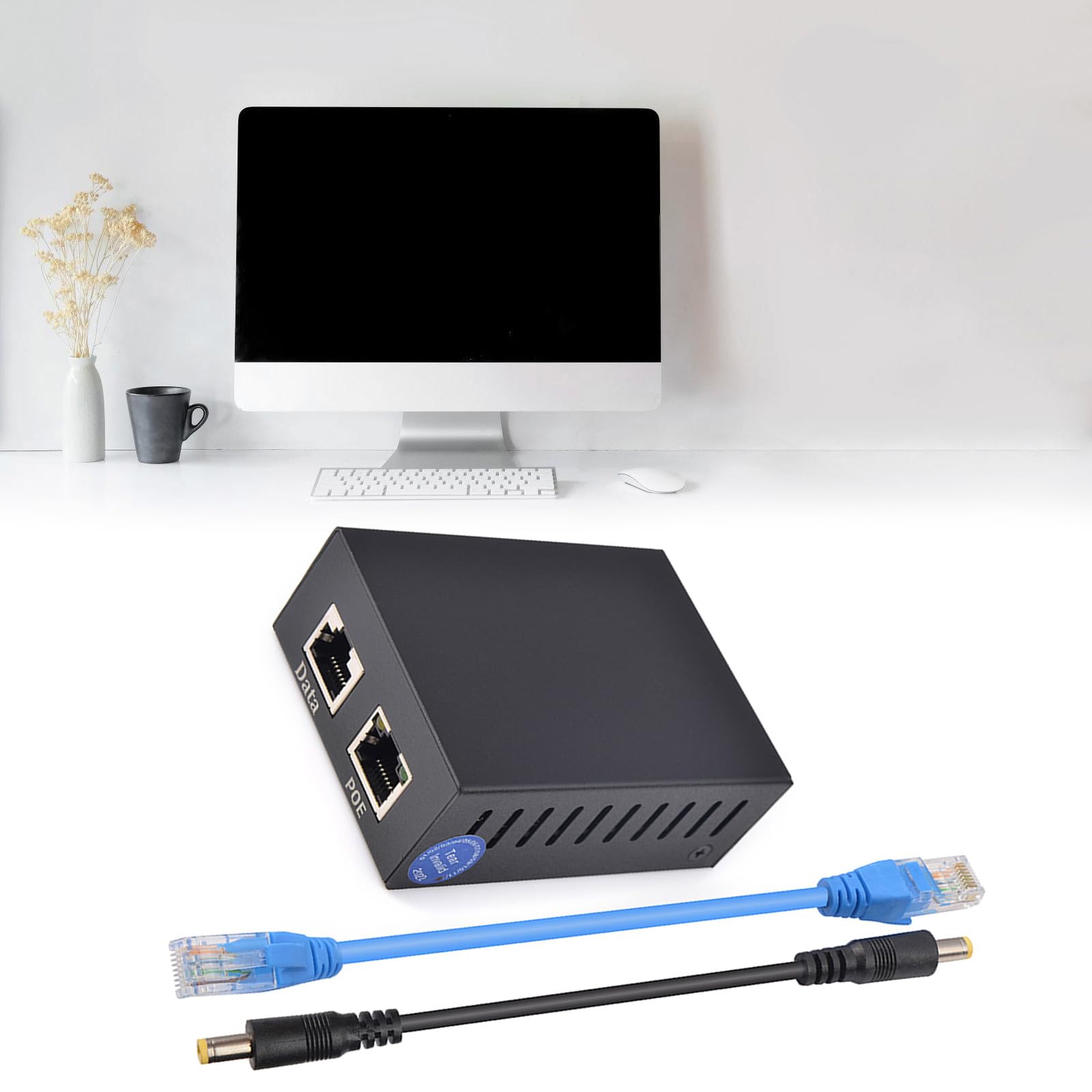 Boîtier répartiteur d'alimentation Ethernet 12 V 5 A Boîtier en métal RJ45 Séparateur d'alimentation pour appareils réseau via Ethernet Splitter