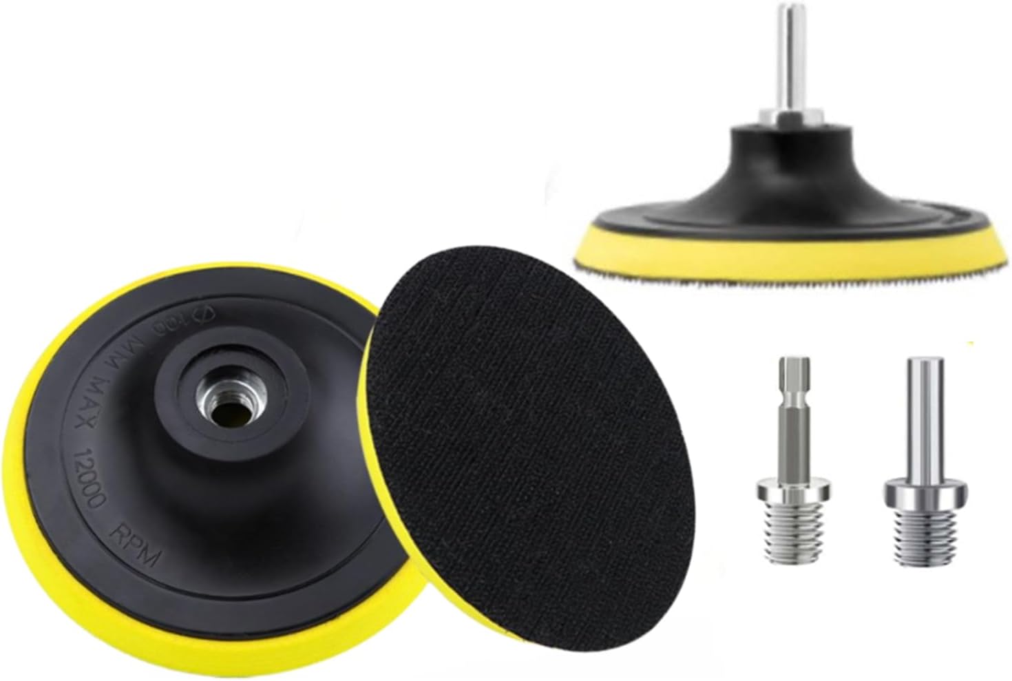 3 Pcs 4 Inch Sanding Disc Backing Pad 100mm Replacement Pad Hook & Loop Base with M14 Threads Drill Attachment for Sand Disc