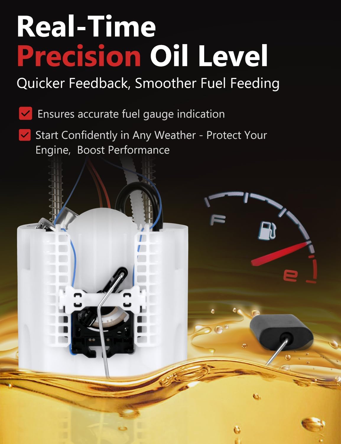 HYR E8416M Fuel Pump Assembly Fit for BMW E46 Series 323Ci 323i 325Ci 325i 325xi 328Ci 328i 330Ci 330i 330xi, 1999-2005, 2.5L 2.8L 3.0L, Fit 4 Pins - Image 3