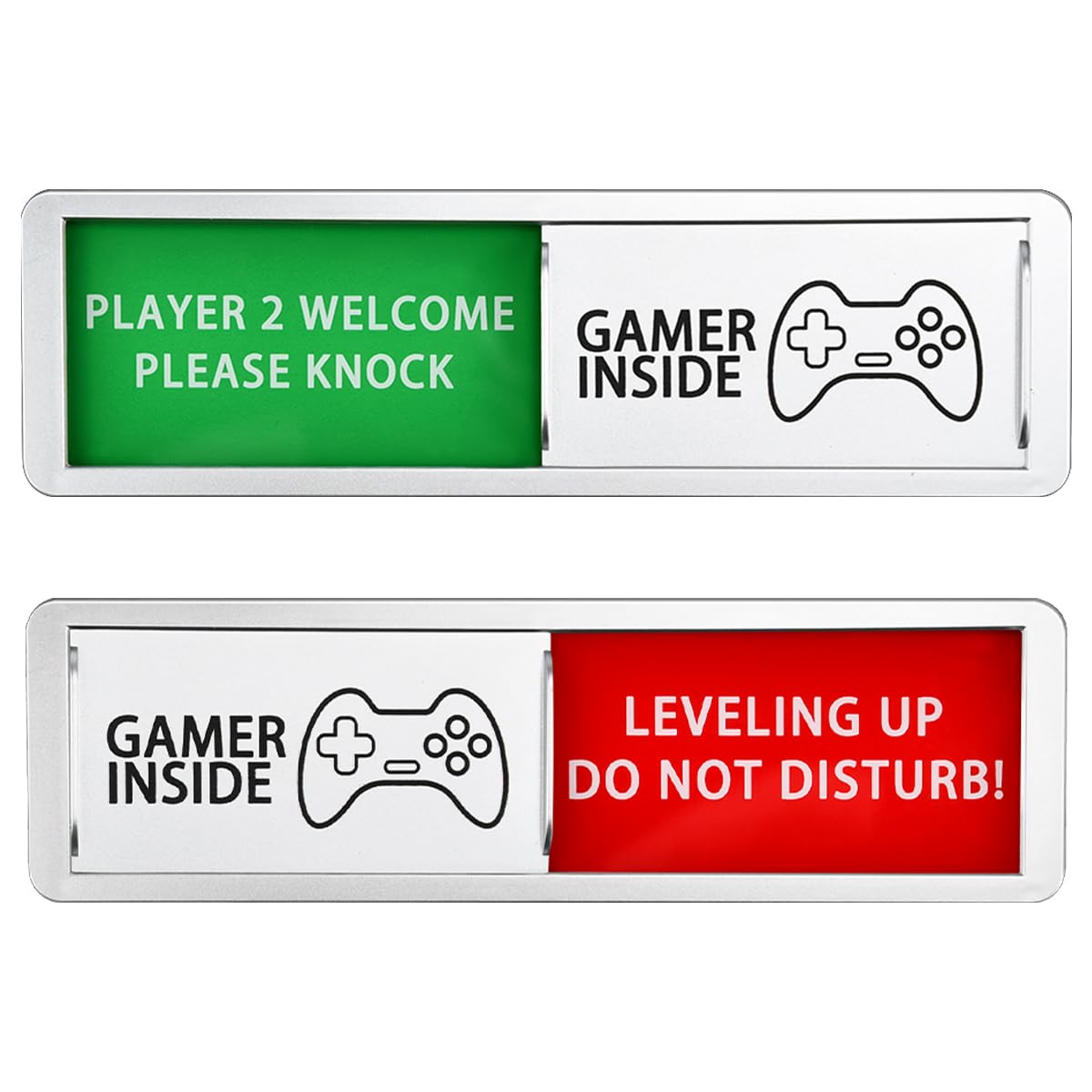 BUZIFU Gaming Door Signs LEVELING UP DO NOT DISTURB/PLAYER 2 WELCOME PLEASE KNOCK Game Room Plaque Gamer Gift Gaming Sign for Teenage Boy Man Cave Gaming Room Decor - Gaming Stuff