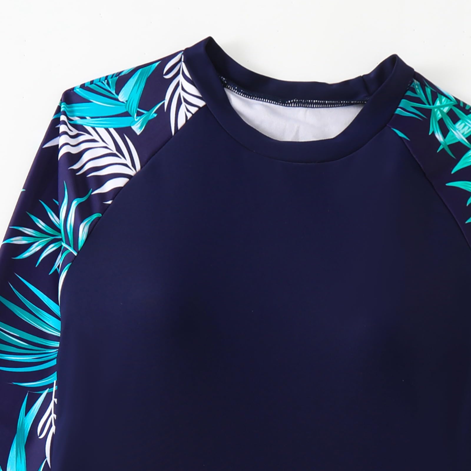 Generisch 2026 Trajes de baño para mujer Traje de baño Rashguard de dos piezas para mujer, manga larga, UPF 50+, bañador con parte inferior Boyshort-short