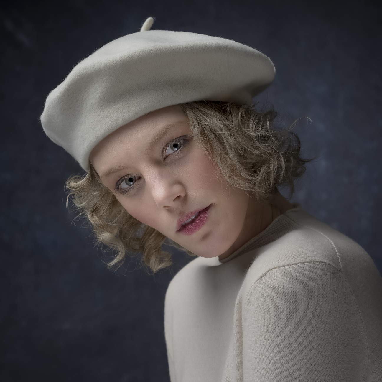 Barascon Beret with Cashmere Women/Men Navy One Size