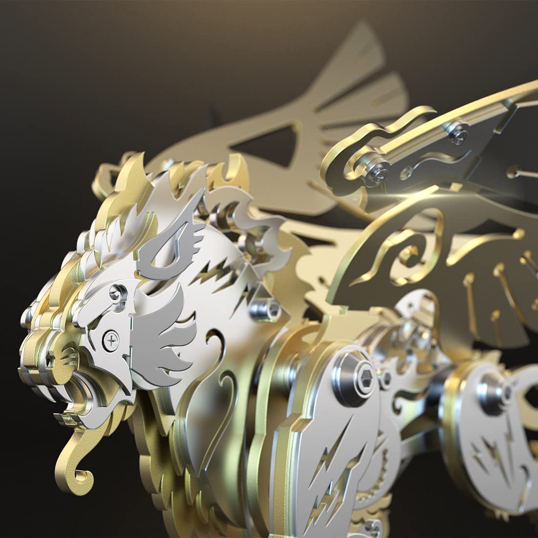 Metalkitor Metalowe puzzle 3D, latający tygrys ze skrzydłami, zestaw modeli - mechaniczna metalowa układanka, DIY, zabawka, ozdoba, rzemiosło montażowe, łamigłówka - idealna dla dzieci i dorosłych