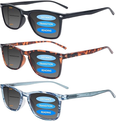 Sumkyle Paquete de 3 lentes de sol de lectura multifocales progresivos para mujeres y hombres, protección UV, lectores solares trifocales con disponible en Yaxa Colombia