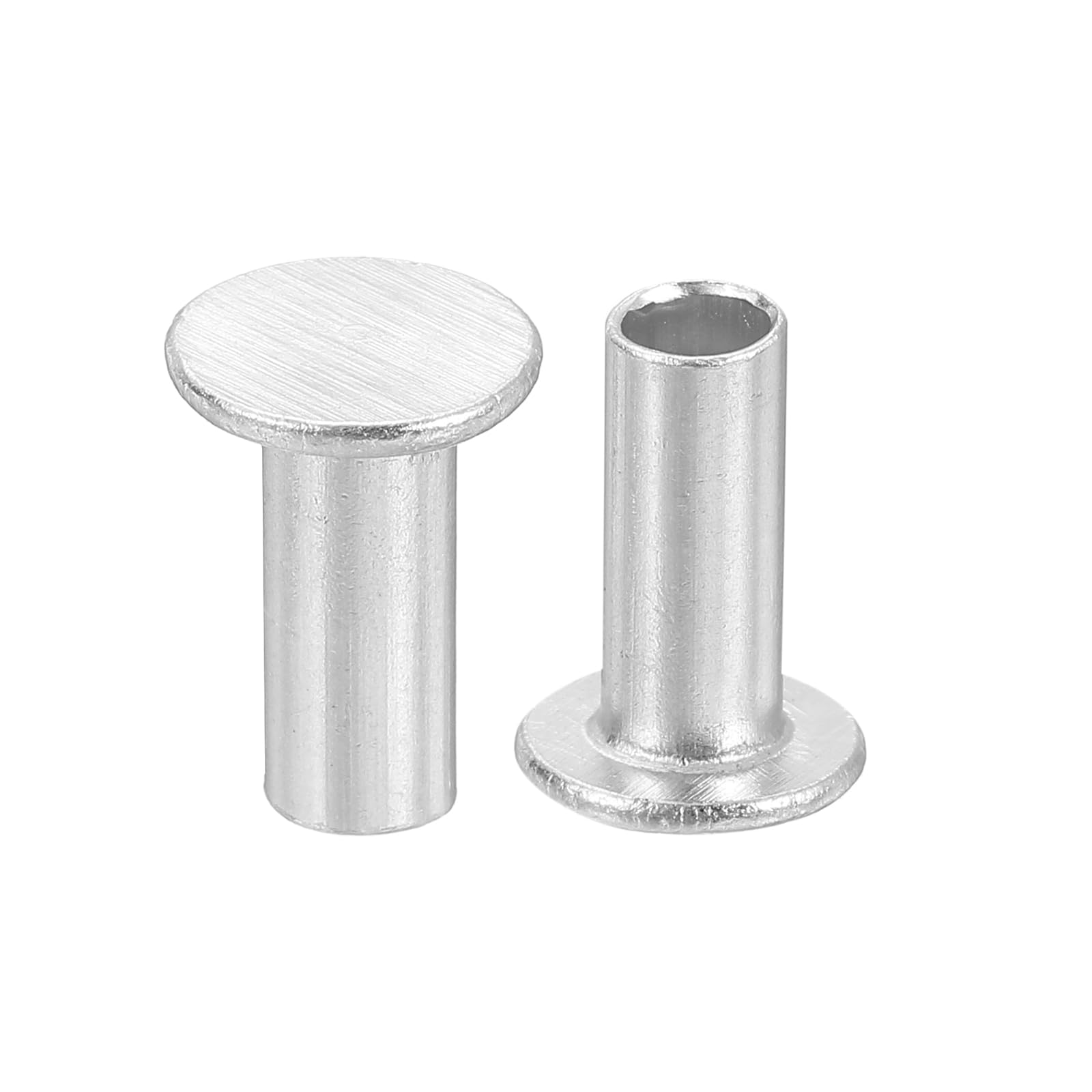 uxcell 50Pcs Semi Tubular Rivets, 5mm x 12mm Aluminum Round Flat Head Semi-Tubular Rivet Metal Stud Rivet for Industry Household Repairing Fastening, Silver-picture-22