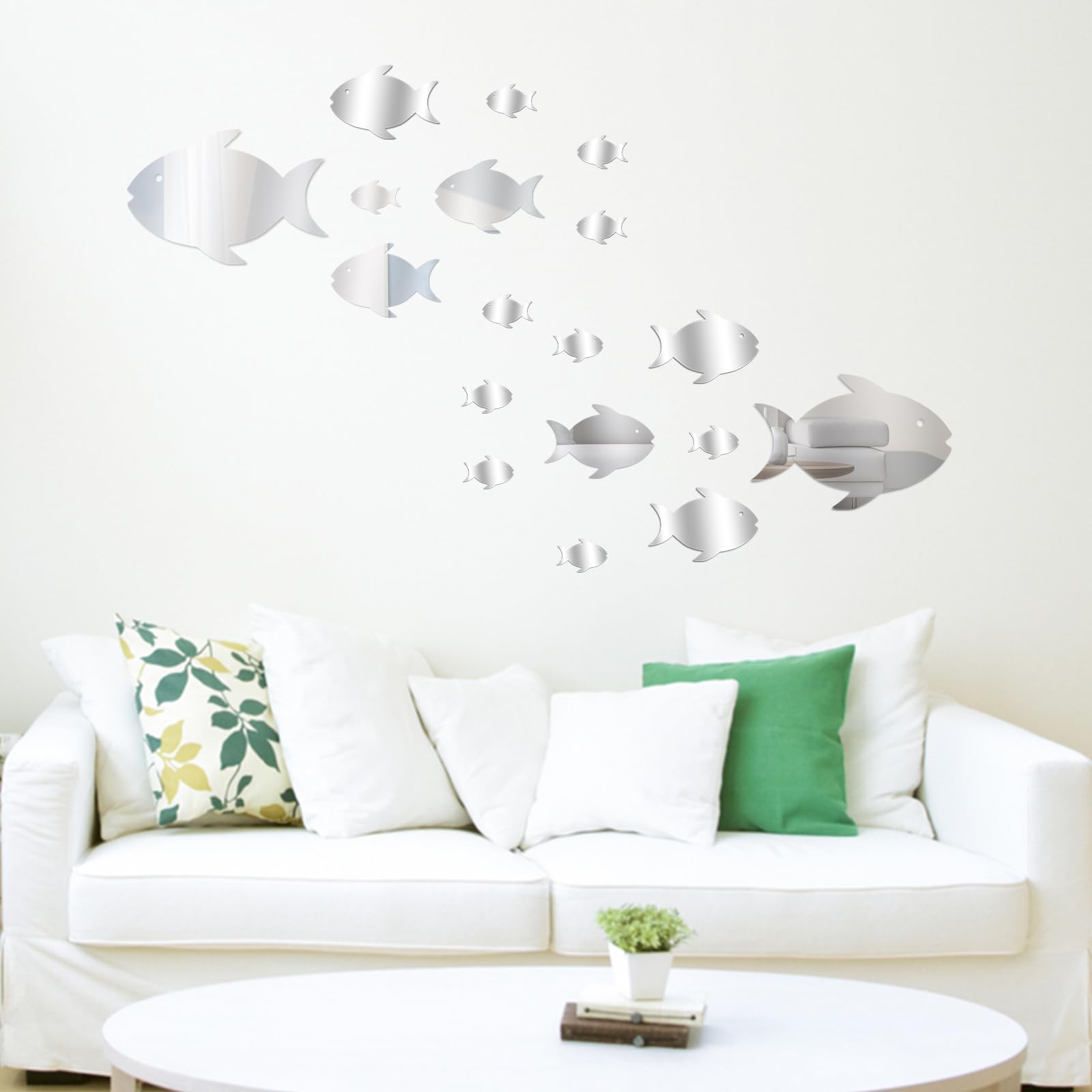 24 Adesivi Murali Cerchio Specchio 3D - Argento, Decorazione Per Parete - Foto 11