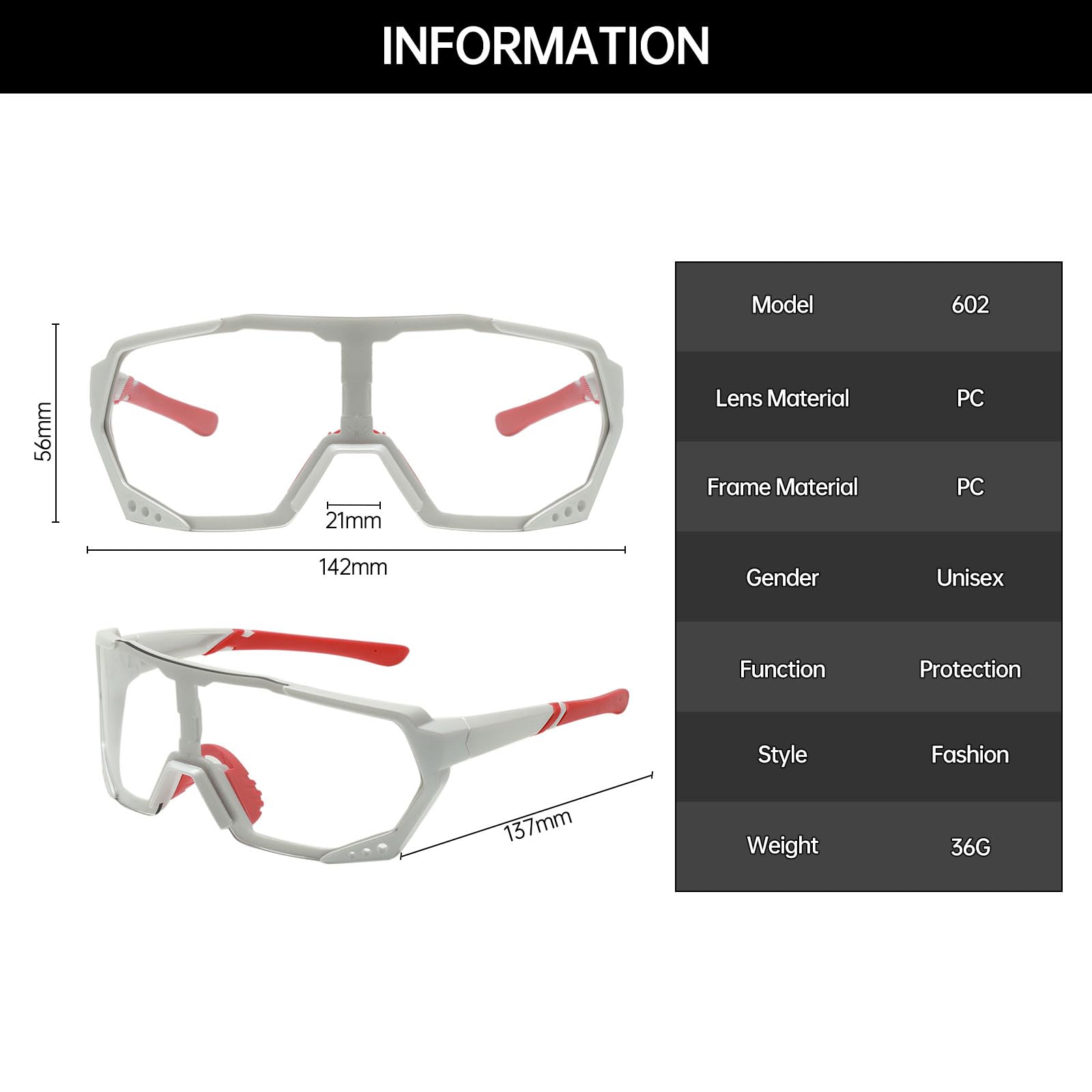 YAMEIZE Cycling Photochromic Sunglasses Glasses for - Men Women UV400 Protection Fishing Glasses Cycling Running Climbing Hiking - Image 3
