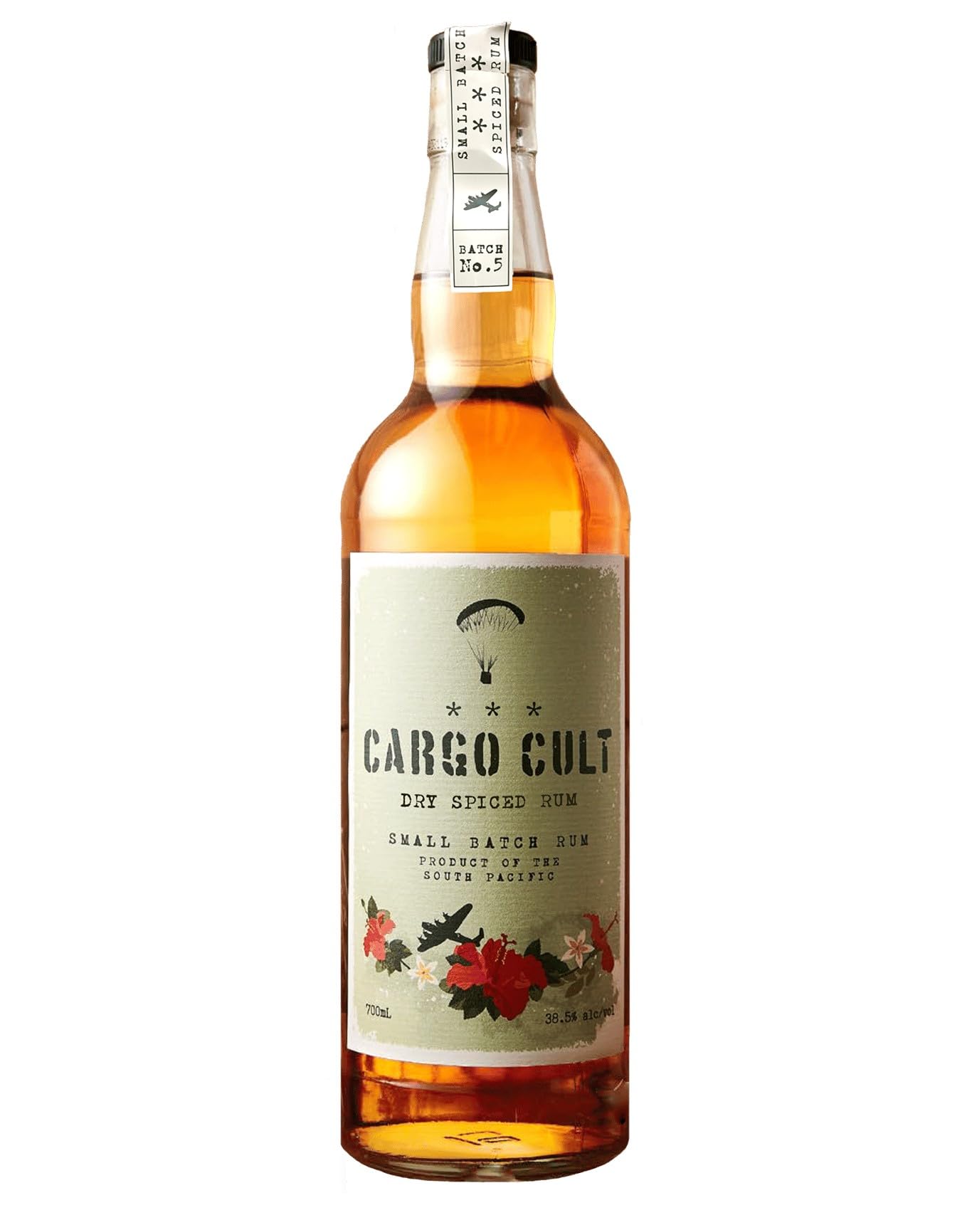 Cargo Cult Spiced Rum 70cl, 38.5% ABV | Natural Flavourings: Cinnamon, Nutmeg and Sweet Vanilla | Signature Dry Finish, South Pacific, Small Batch Premium Rum