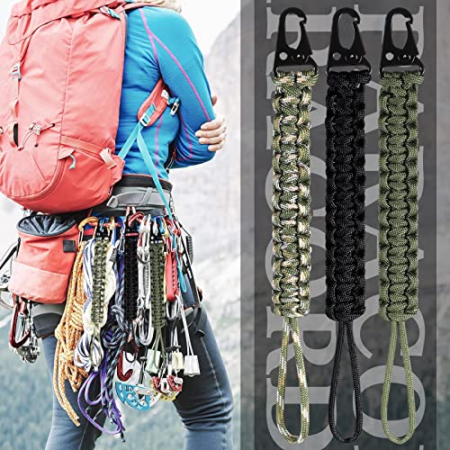 Edc Paracord Keychain 3 Pieces Cobra Weave 550 Paracord 9 Inches Woven Paracord Tether Tactical Lanyard For Men Women Wallet Accessories Carry, For Camping, Fishing, Hunting And Outdoor Emergencies #TOP4