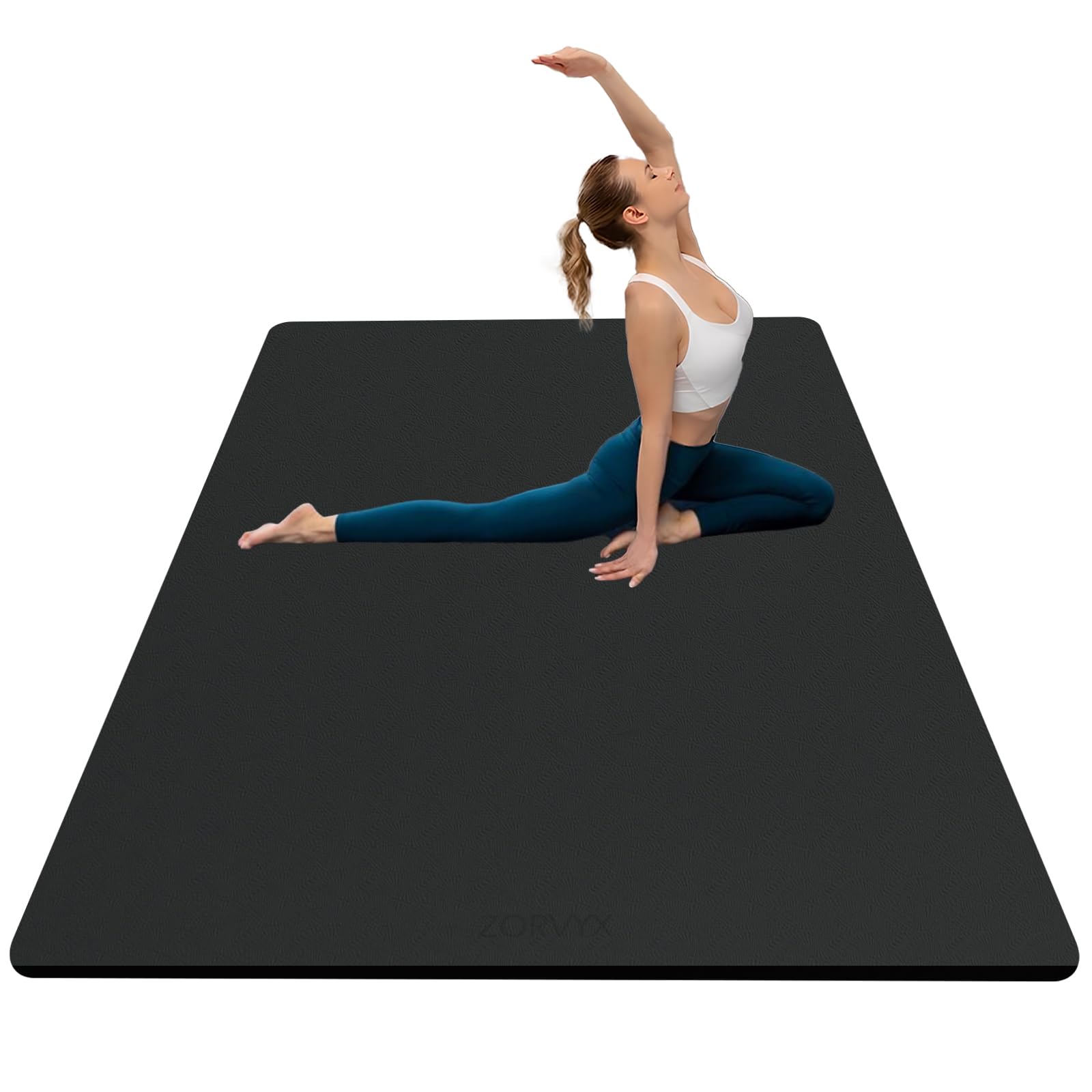 Esterilla Yoga Antideslizante 200×100cm TPE 10mm Gruesa Esterilla Fitness Grand y Antideslizante, Colchoneta de Gimnasia, Pilates, Deporte y Ejercicio en Casa y al Aire libre