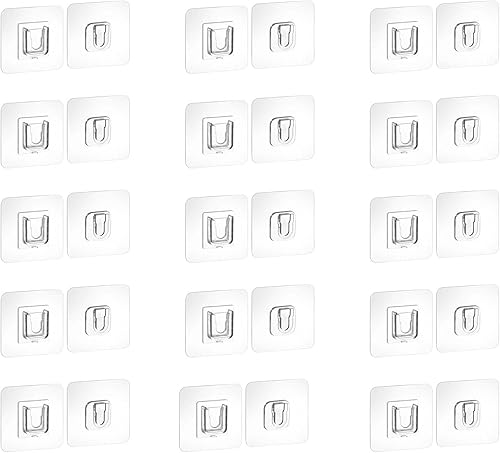 Gancho cuadrado transparente de doble cara, toma de corriente impermeable, marco de fotos, gancho autoadhesivo para papelera, sala de estar,