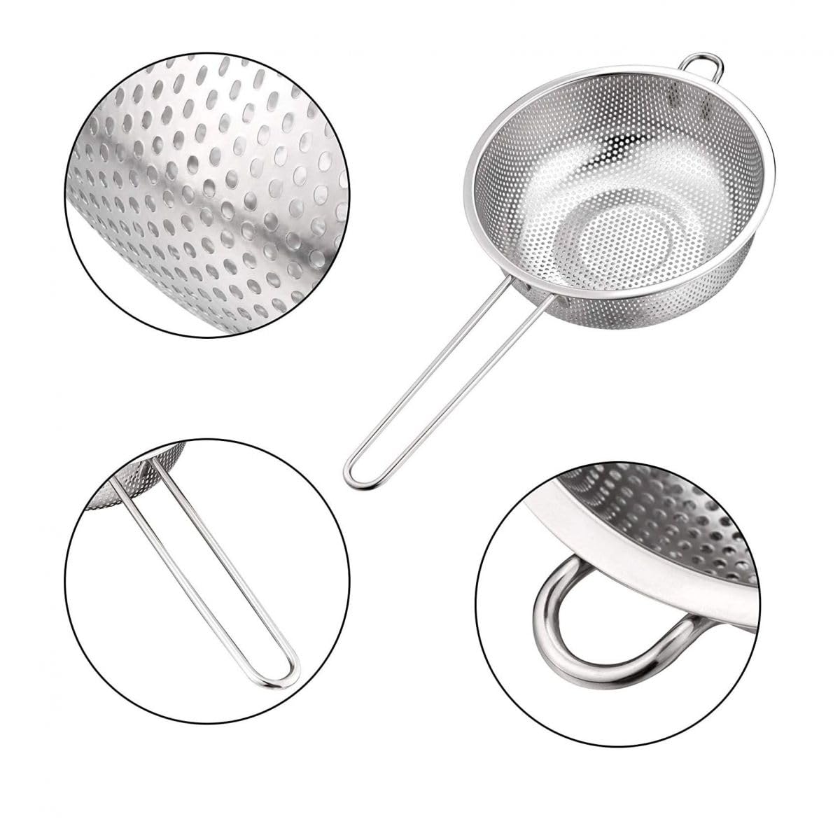 Scolapasta In Acciaio Inox 22 Cm - Colino A Microfori Per Pasta, Riso E Verdura - Foto 4