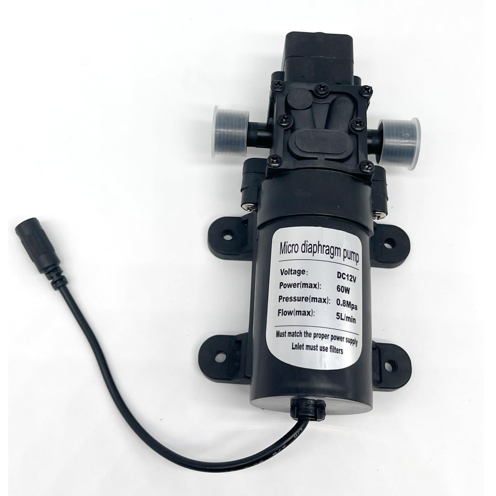 Pompa Acqua Camper, DC 12V Pompa Dell'Acqua Ad Alta Pressione 5 L/min 116psi 60W Pompa Dell'Acqua Autoadescante Pompa Dell'Acqua Per Camper, Barche, Roulotte E Il Giardino
