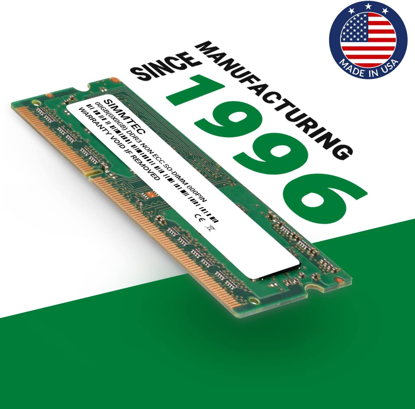 Simmtec RAM 8GB DDR3 / DDR3L 1866MHz SODIMM PC3L-14900 2Rx8 Dual Rank 1.35V CL13 204-Pin Non-ECC Unbuffered Notebook Laptop RAM Memory Upgrade Module