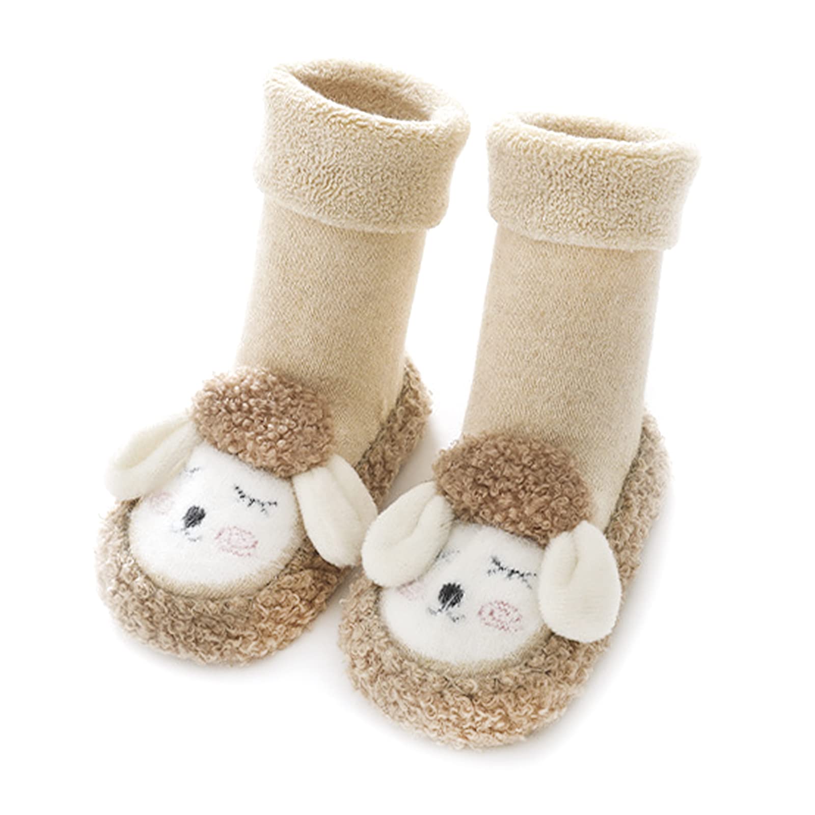 NICEYST Cartoon Animal Baby Indoor Slipper Cute Boys Girls Winter Warm Anti-Slip Floor Socks Shoes for Infant Toddler First Walking