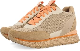 Beige MEDITERRANEAN Style Sneakers with Internal Wedge for Women KAJAN