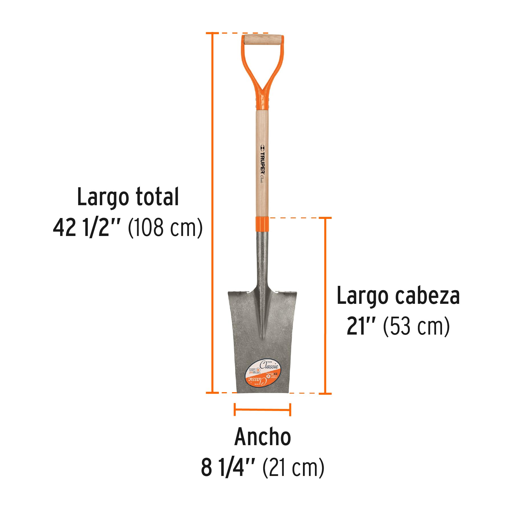 Truper PALOTE Clasico PUÑO Anilla METÁLICA 18 X 51 CM