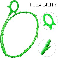 Vista 5 de 5 en 1 compatible con drenaje de pelo de serpiente con 5 paquetes de herramienta de limpieza para eliminar obstrucciones (verde)