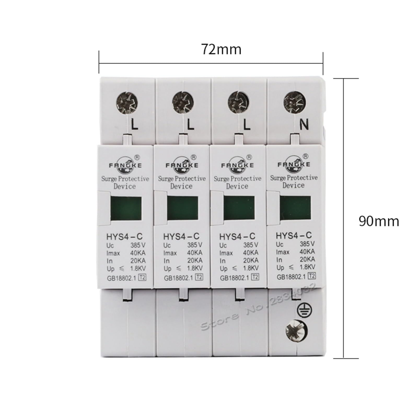 Dispositivo di Protezione da sovratensione Domestica SPD a 4 Poli 385 V 20 KA ~ 40 KA HYS4-C/4 50 Hz/60 Hz