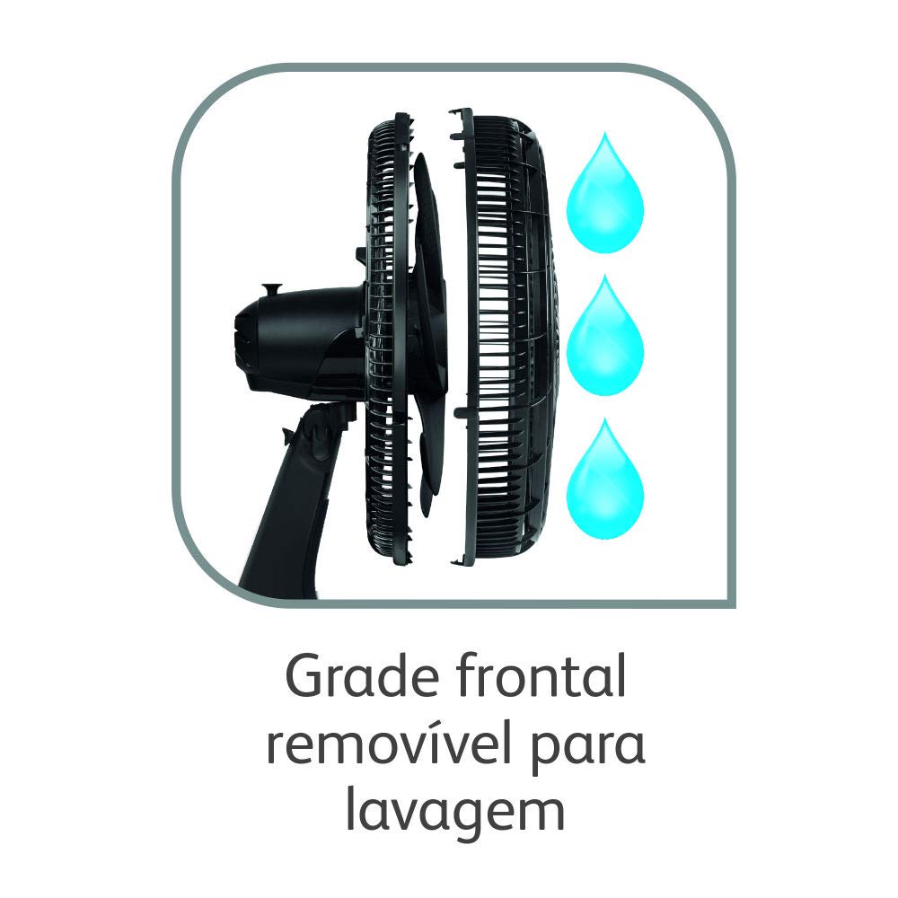 Ventilador de Mesa Arno VF41 Silence Force c/ 3 Veloc. Preto