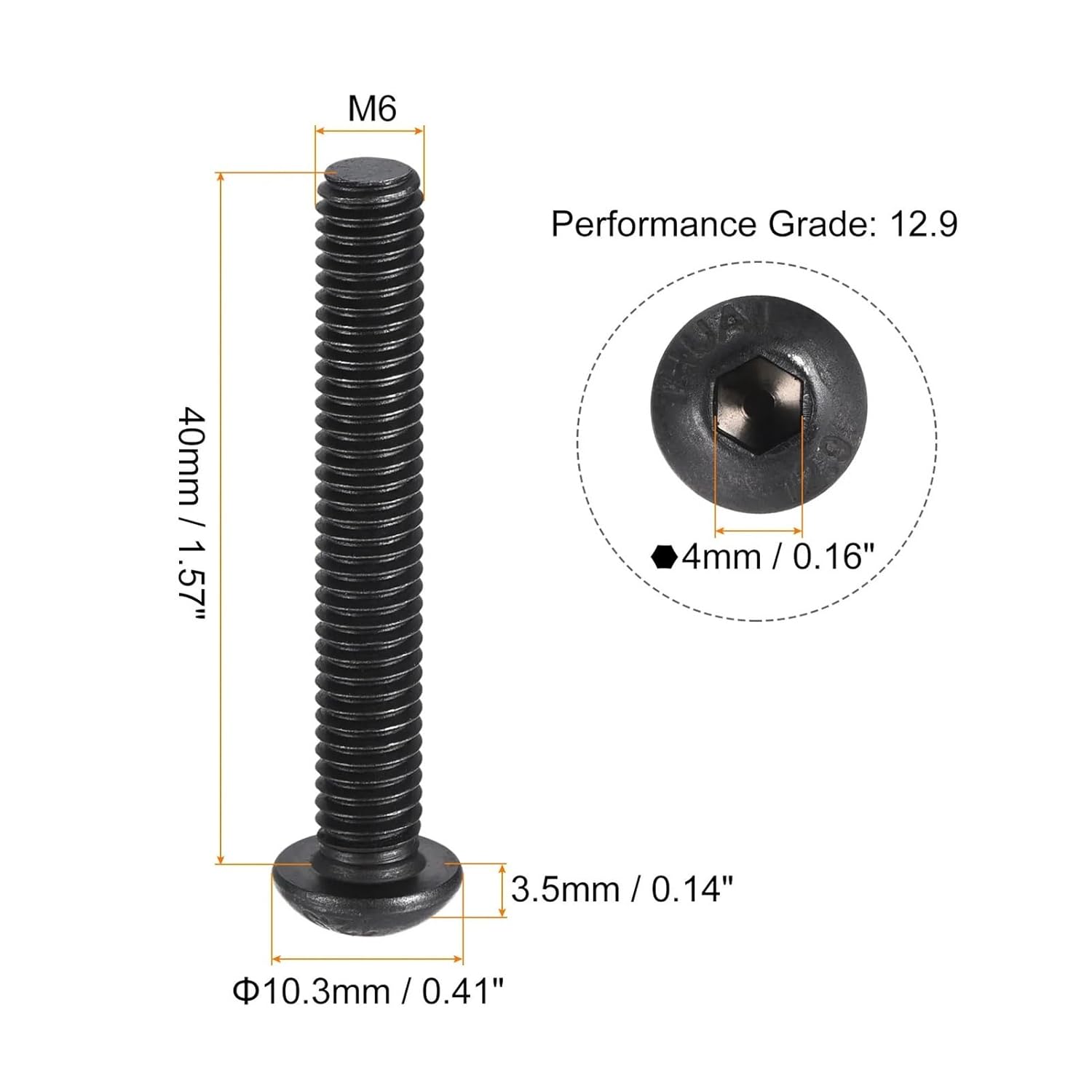 25/50pcs M6x40mm M8x50mm Hex Socket Button Head Cap Bolts Screws Alloy Steel(M8x50mm 25pcs)