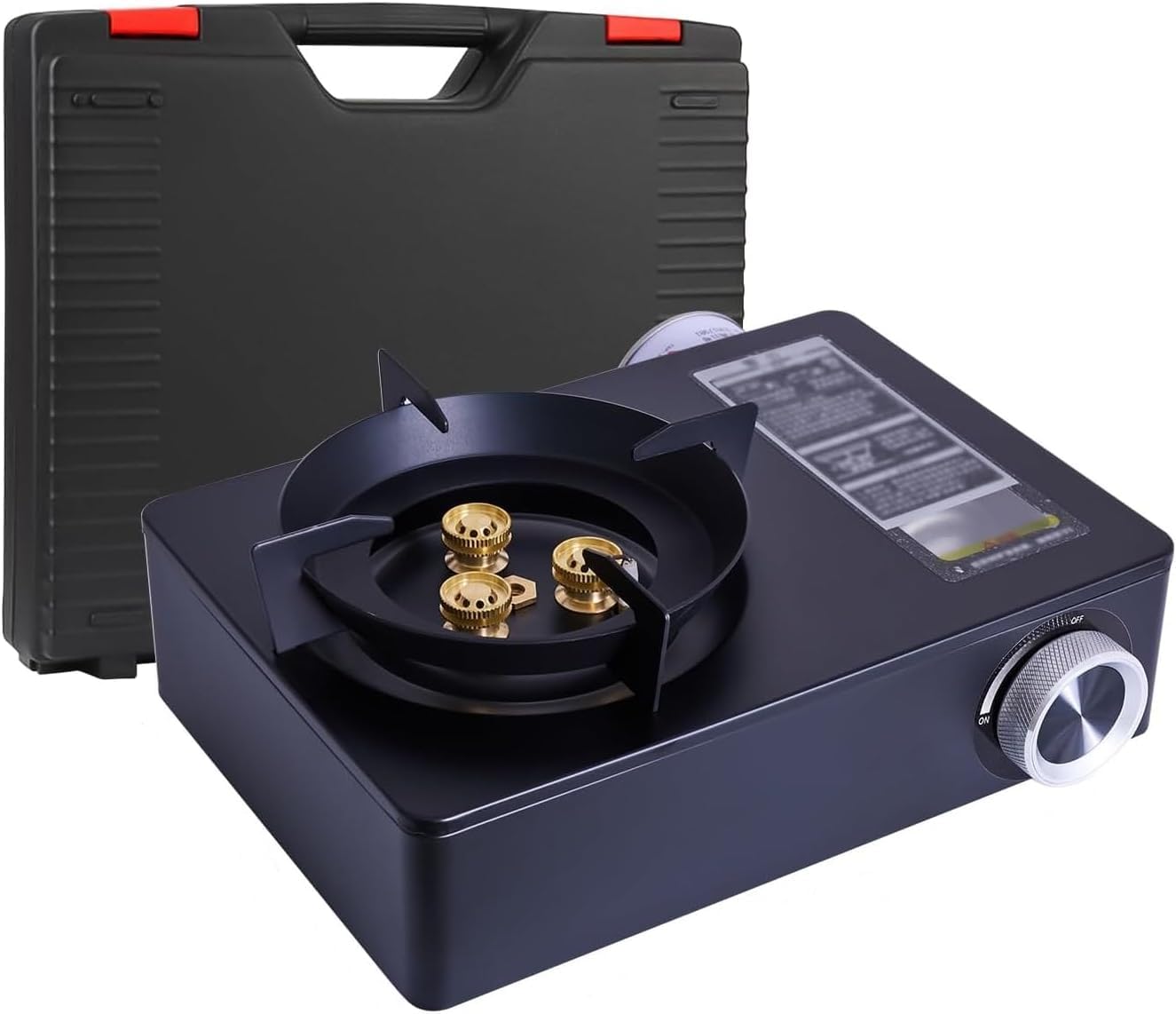Compact Portable Gas Stove Burner - Camping Stove with Carry Case - Ideal for Outdoor BBQs, Picnics, Travel Cooking - Outdoor Windproof Camp Stove, Cooking Grill Burner (Stove (Only))