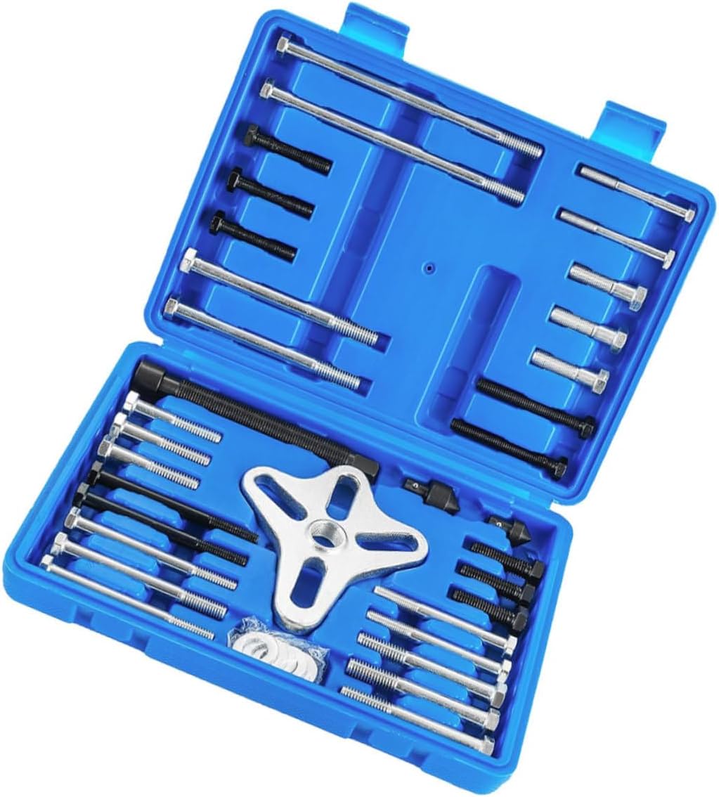 46pcs Puller and Power Steering Pulley Removal Tool for Auto Maintenance Damage Prevention and Wide Compatibility Models