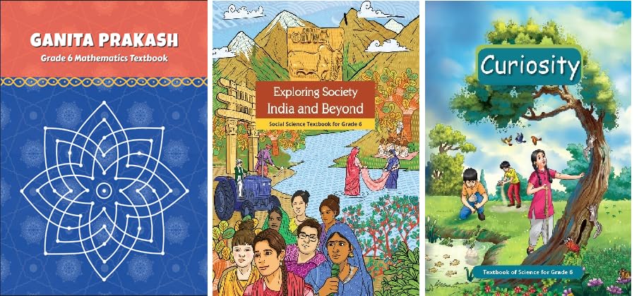 NCERT Class 6 Textbook For Mathematics, Social Science & Science (Ganit Prakash, Exploring Society India and Beyond & Curiosity) Latest 2024-25 Edition Paperback – 31 July 2024