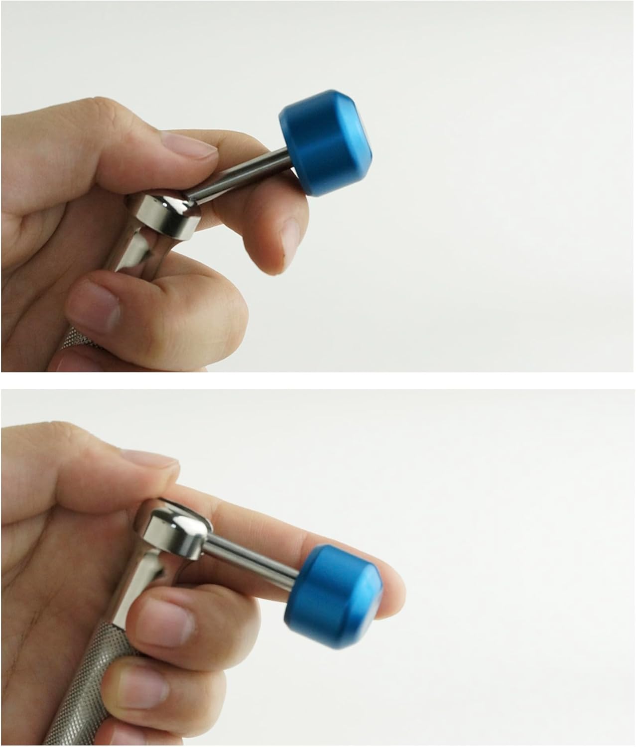 711L Lollipop Bit Driver - Pocket EDC Screwdriver with Retractable Lever for Extra Torque - Interchangeable 1/4" Hex Bit Driver (Stainless Steel Blue)