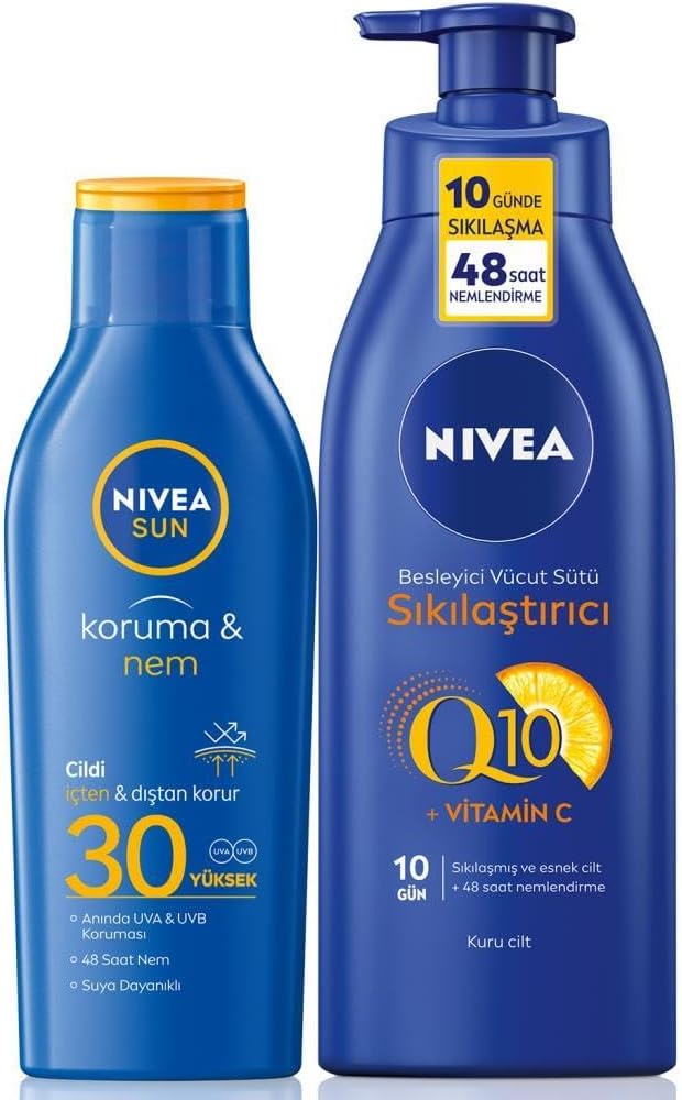 Nivea Sun Lotion Spf30 200 Ml+Q10 Firming Body Milk 400 Ml
