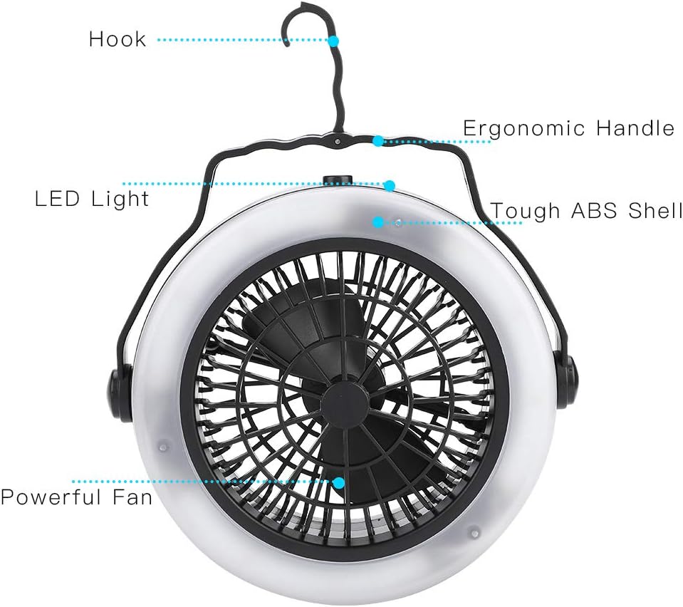 Alvinlite Tent Lantern Fan Light, 2 in 1 Portable LED Camping Light