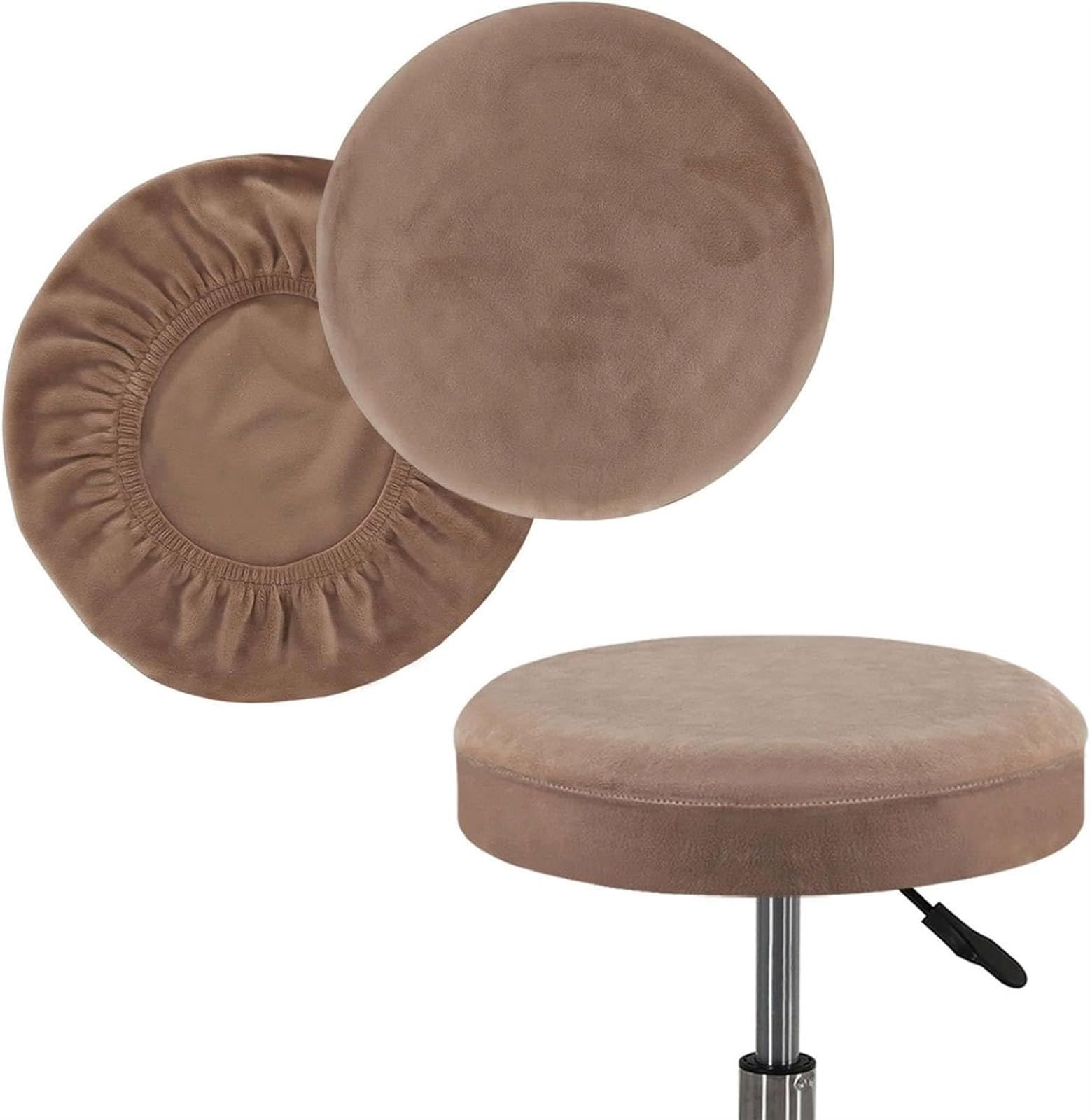 Housse Tabouret De Bar Rond Housses Moutarde Vert Marron 2 Pièces