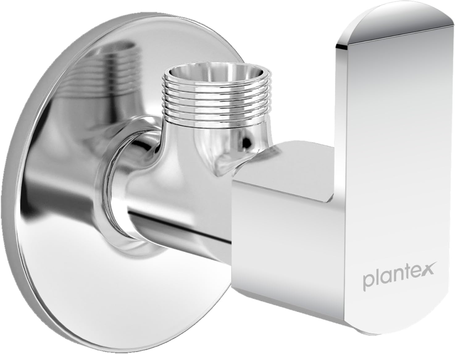 Plantex Single Lever Angle Valve for Bathroom with Brass Spindle/Angle Cock/Single Way Cock with Teflon Tap for Kitchen - Pack of 1 (CRM-1284-Chrome)