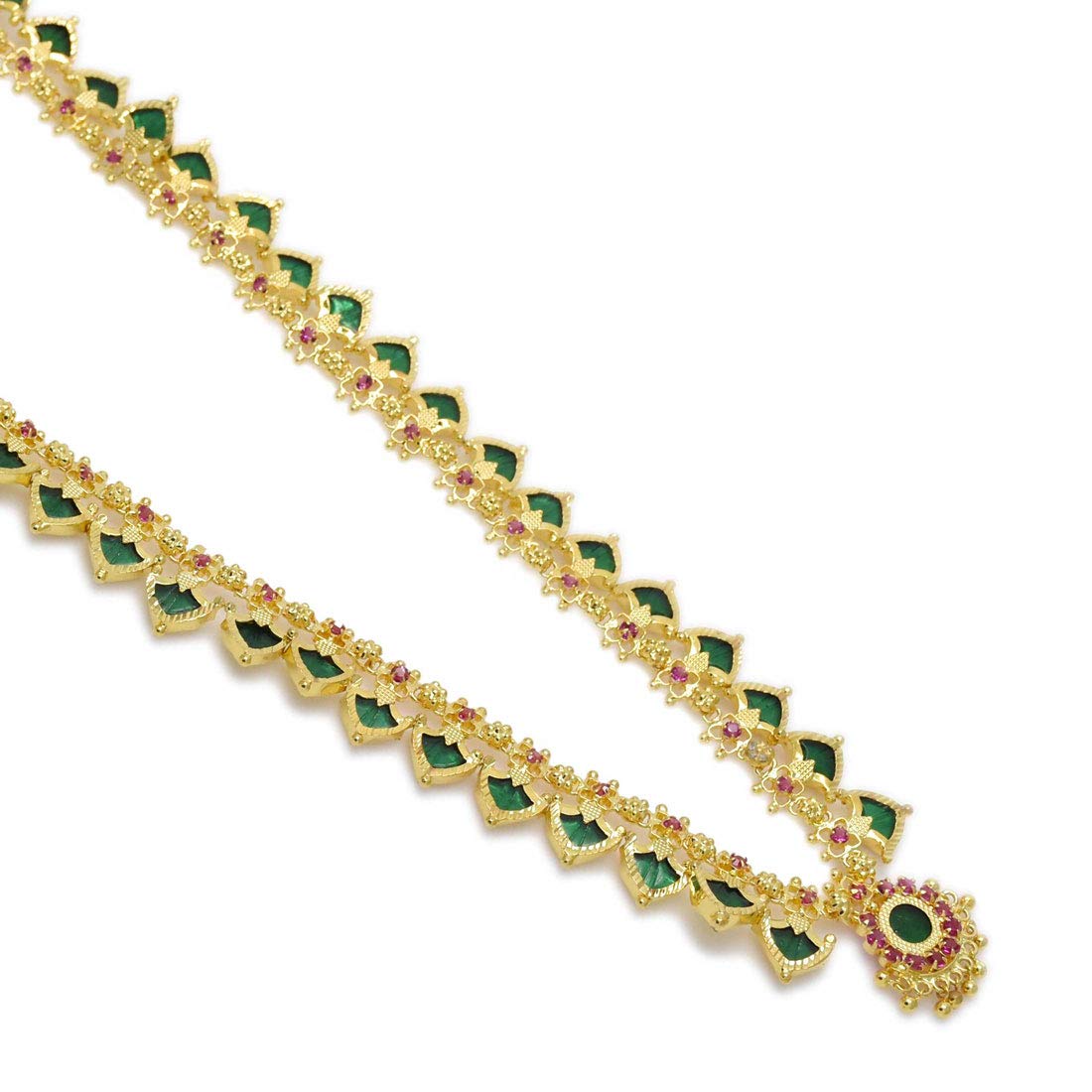 Kollam Supreme Womens One Gram Gold Plated Green Palakka Long Chain (B076N11NFM) Amazon Price History, Amazon Price Tracker