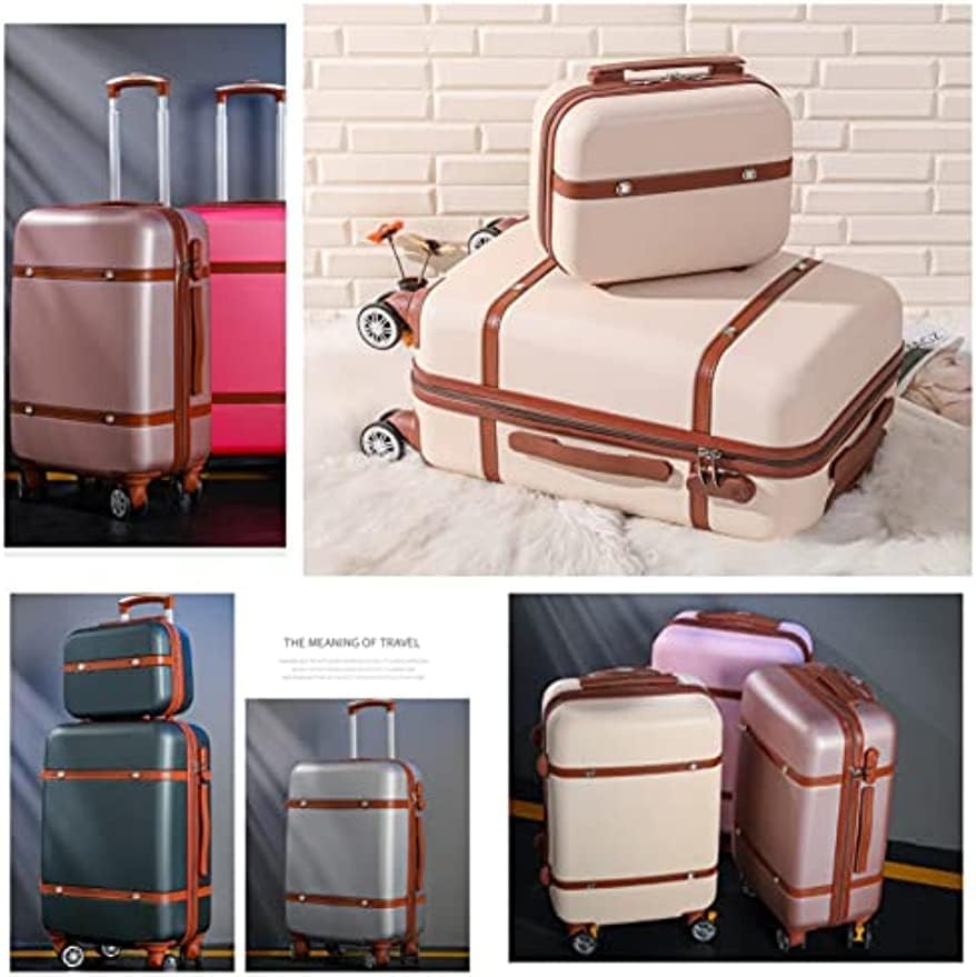 [Ohget] スーツケース レトロ トランク ハード 親子セット キャリーケース キャリーバッグ 大容量 超軽量 機内持ち込み 遠