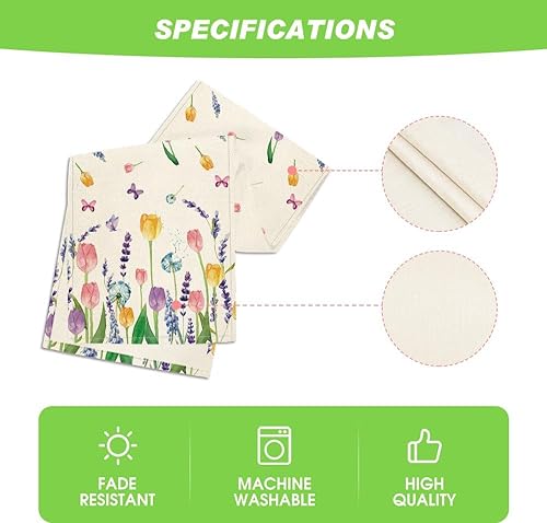 Miniatura 5 de Artoid Mode Camino de mesa de verano con tulipanes de lavanda, decoración de mesa de comedor para interiores y exteriores, decoración de fiesta, 13