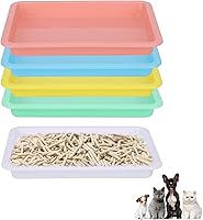 Vista 1 de 5 cajas de arena poco profundas para gatos, bandejas y sartenes de plástico para gatos de interior (5 colores)
