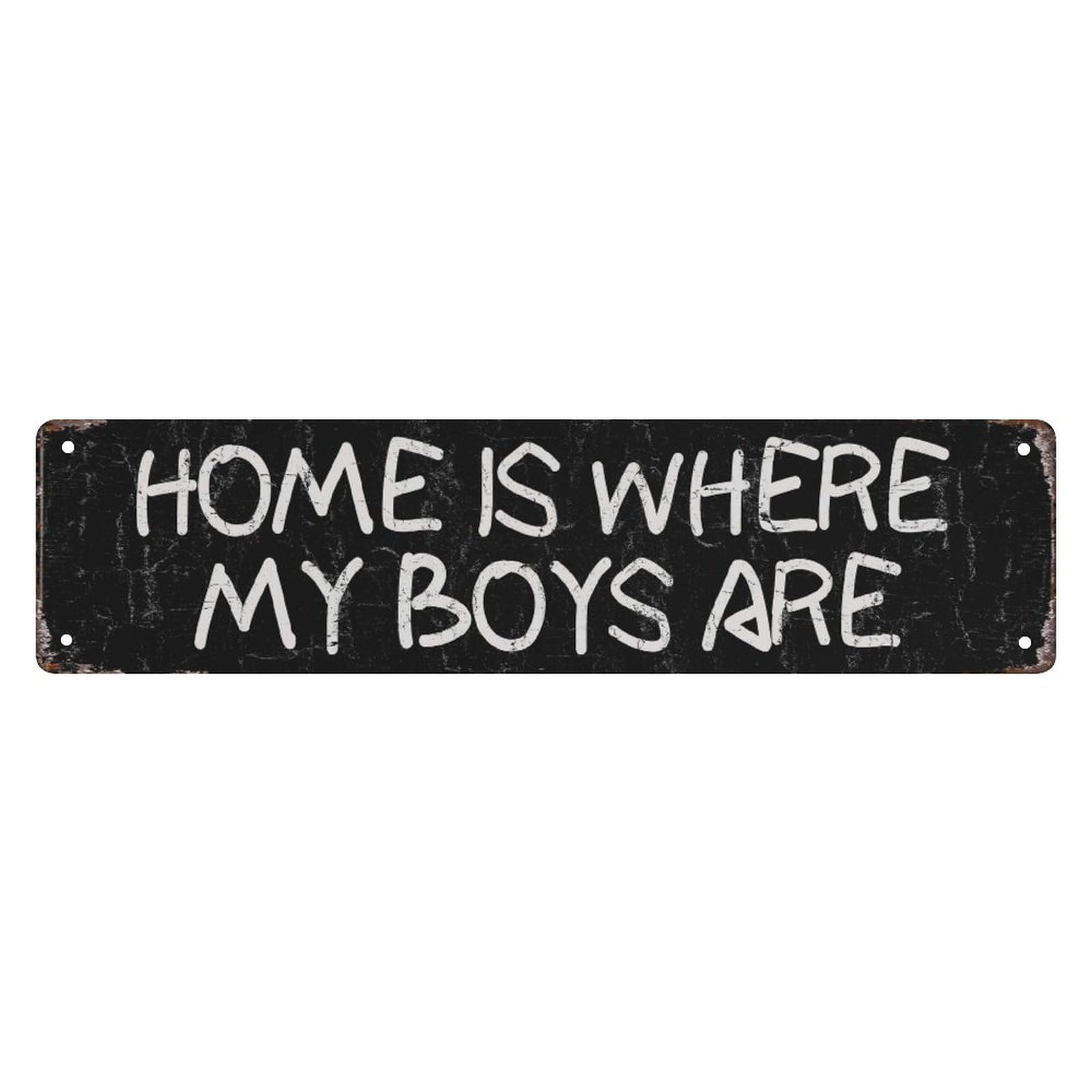 Vintage Street Sign Home Is Where My Boys Are Metal Sign Wall Decor For Home,Bar,Diner,Pub,Kitchen 4x16 Inch