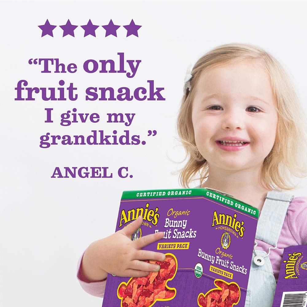 Annie's Organic Bunny Fruit Snacks, Variety Pack, Gluten Free, Vegan