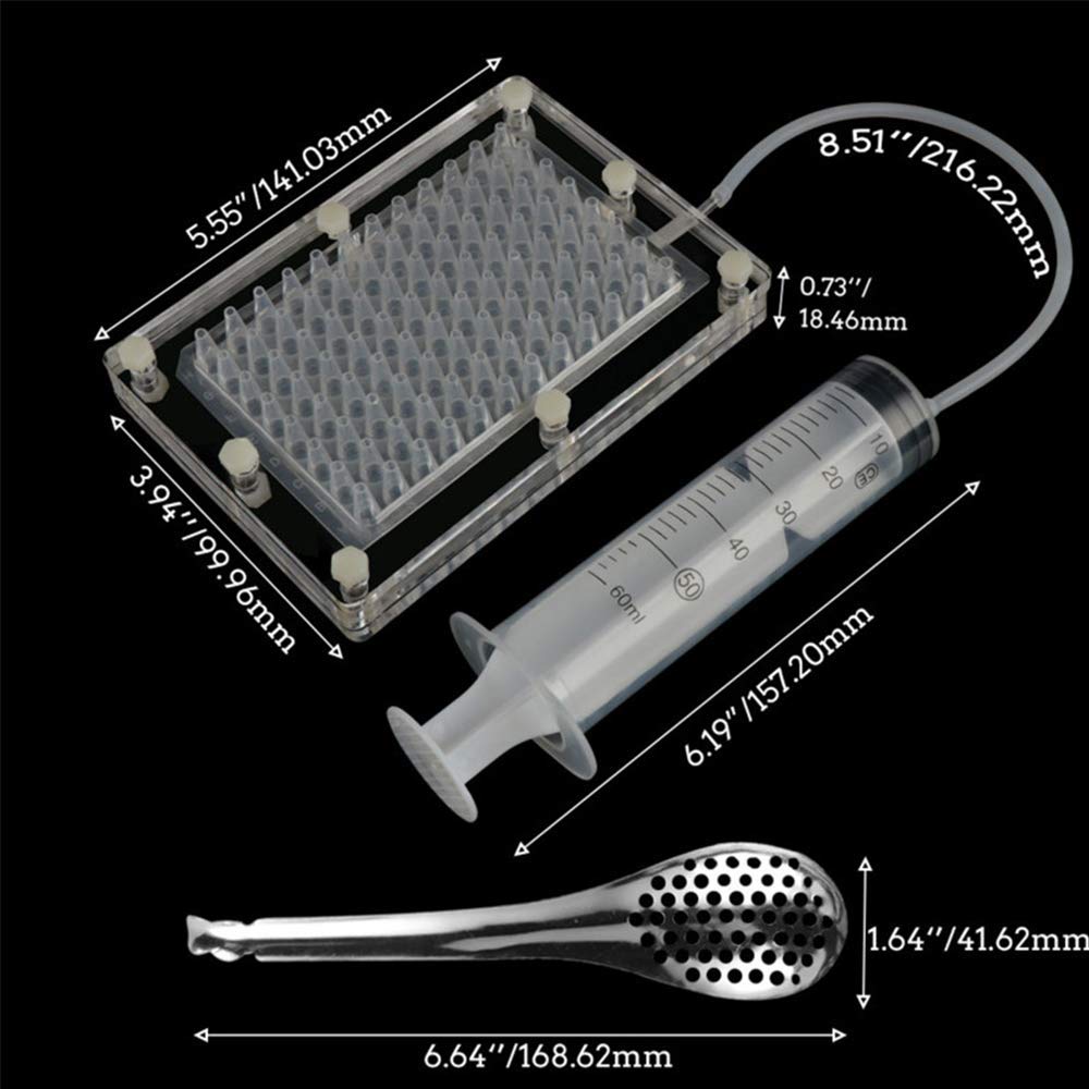 Máquina Para Hacer Caviar De 96 Agujeros, Gotero De Esferificación, Kit De Gastronomía Molecular, Dispensador De Salsa De Huevas, Herramientas Para Tamizar/Con Cuchara Y Jeringa